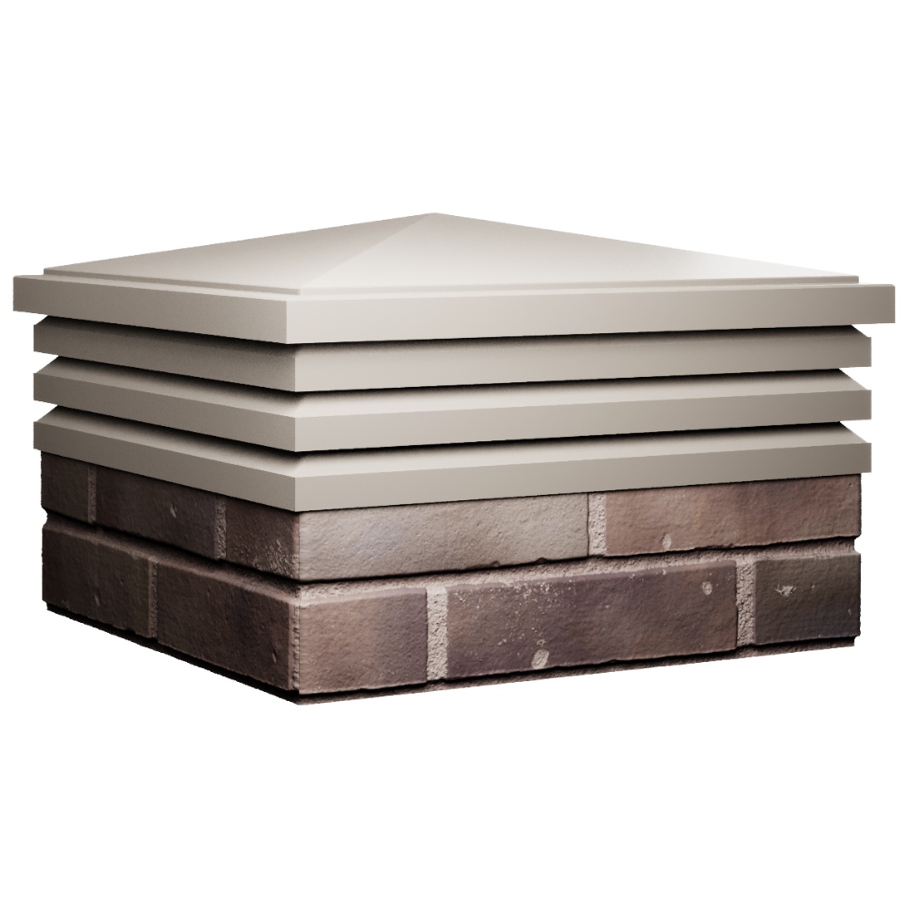 Колпак Zking Бона ХайТек Бежевый на столб 2х2 кирпича (513х513мм) в Одинцово фото