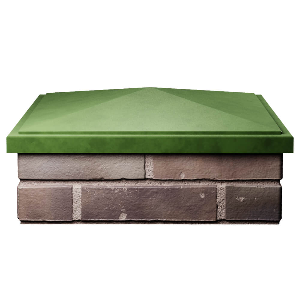 Колпак Zking БонаМоно Зеленый на столб 2х2 кирпича (515х515, 530х530мм) Одинцово фото