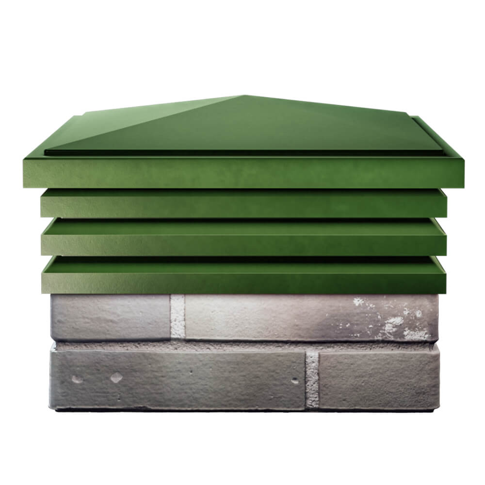 Колпак Zking Бона ХайТек Зеленый на столб 1.5х1.5 кирпича (385х385мм) Одинцово фото