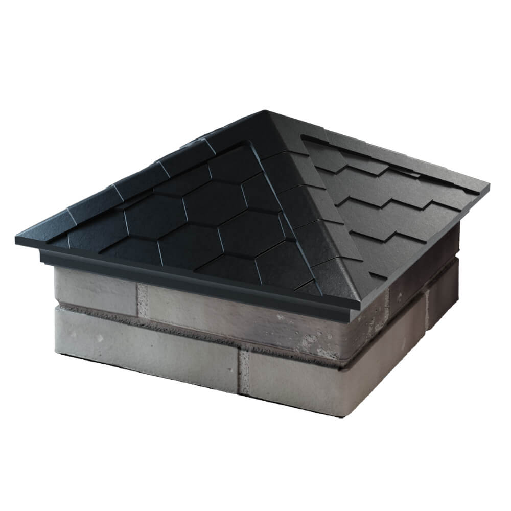 Колпак Zking Эверест Черный на столб 1.5х1.5 кирпича (390х390мм) в Одинцово фото