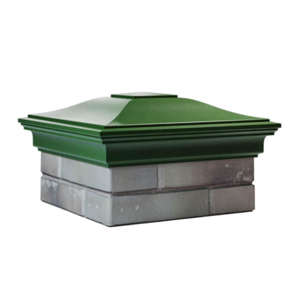 Колпак Zking Монблан Зеленый на столб 1.5х1.5 еврокирпича 0.7НФ (355х355мм) в Одинцово фото