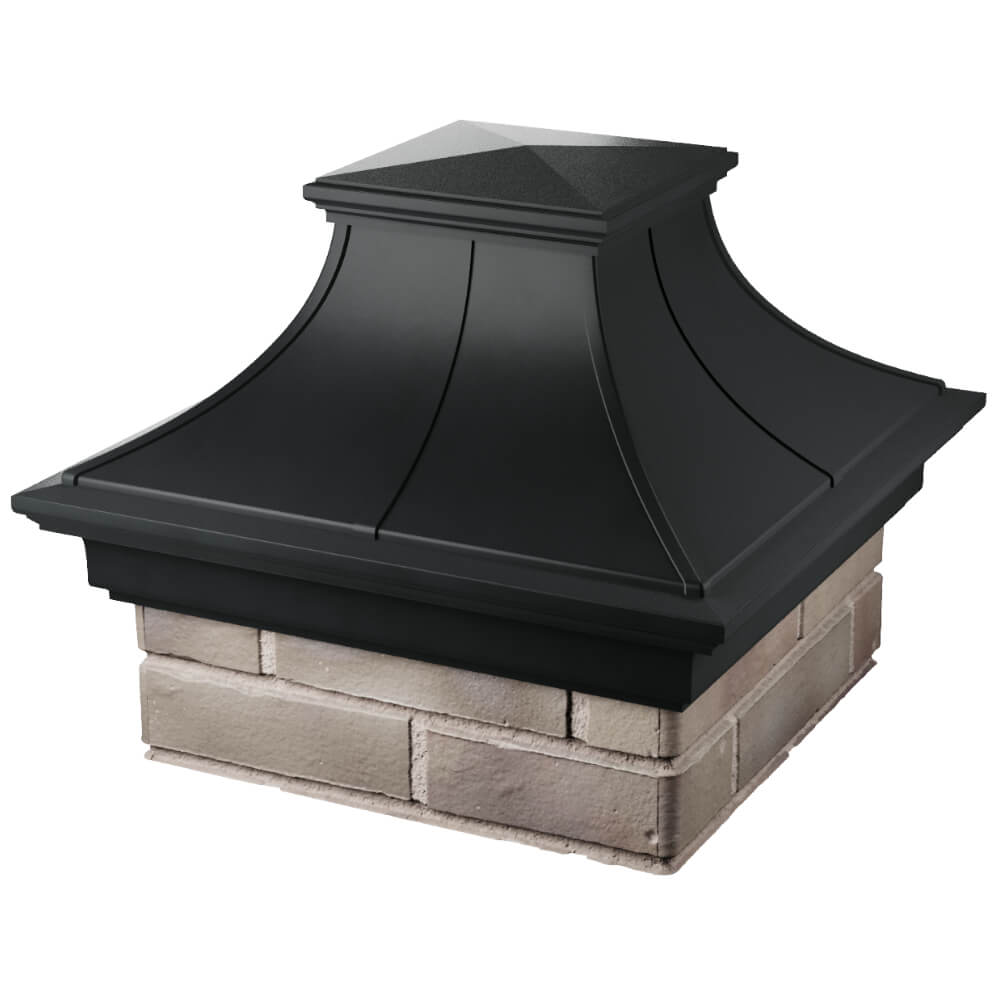 Колпак Zking Монблан Премиум Черный на столб 1.5х1.5 кирпича (385х385мм) в Одинцово фото