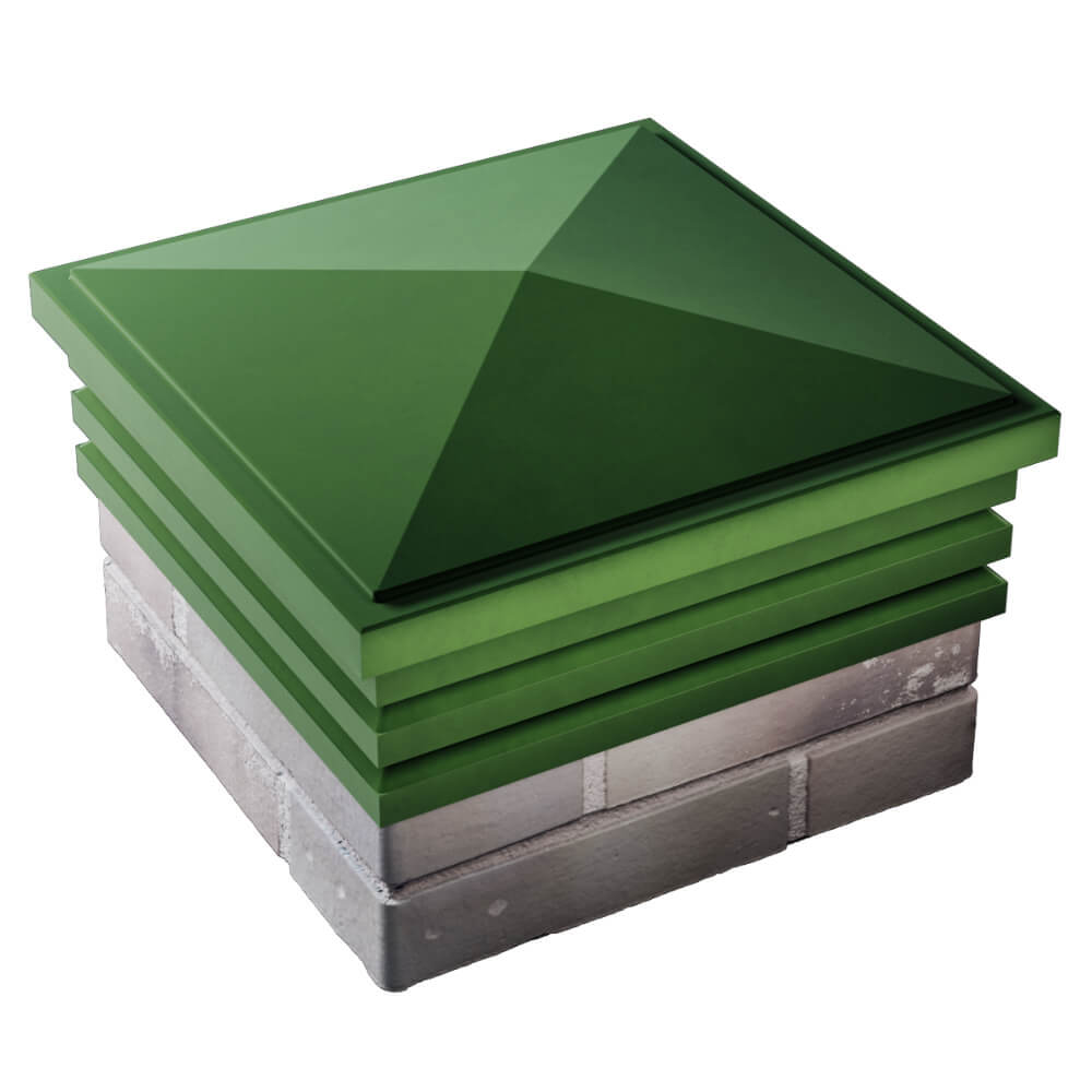 Колпак Zking Бона ХайТек Зеленый на столб 1.5х1.5 кирпича (385х385мм) в Одинцово фото