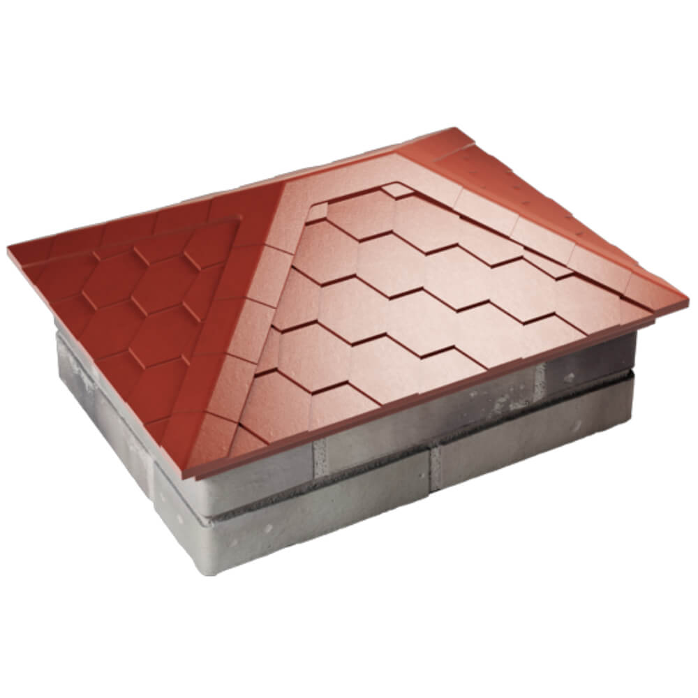 Колпак Zking Эверест Красный на столб 2х1.5 кирпича (520х390мм) Одинцово фото