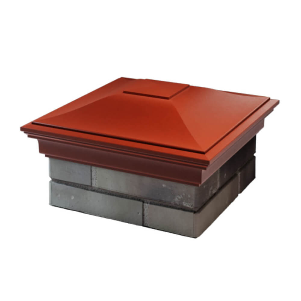 Колпак Zking Монблан Красный на столб 1.5х1.5 еврокирпича 0.7НФ (355х355мм) в Одинцово фото