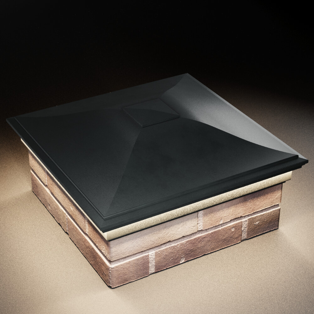 Колпак Zking Монблан Черный на столб 2х2 кирпича (515х515мм) c подсветкой в Одинцово фото