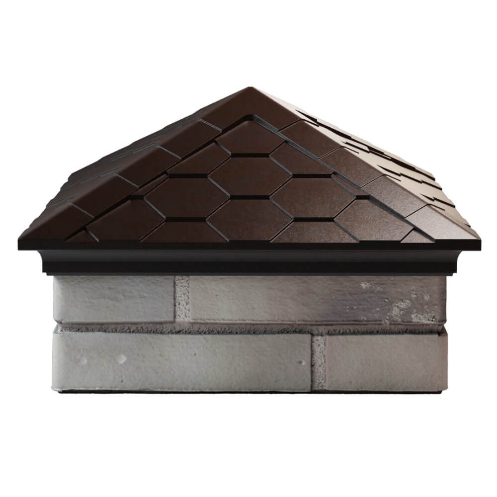Колпак Zking Эверест Коричневый на столб 1.5х1.5 кирпича (390х390мм) Одинцово фото