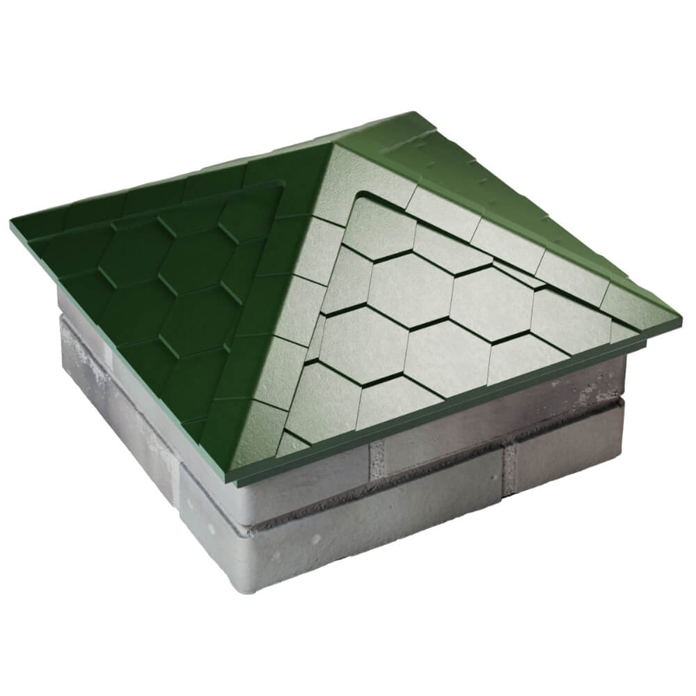 Колпак Zking Эверест Зеленый на столб 1.5х1.5 кирпича (390х390мм) в Одинцово фото
