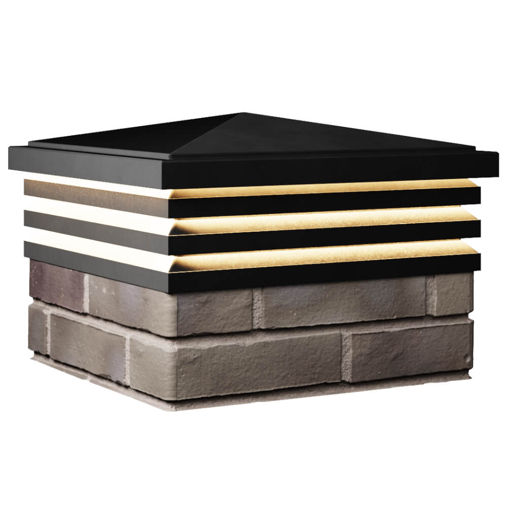 Колпак Zking Бона ХайТек Черный на столб 1.5х1.5 кирпича (385х385мм) с подсветкой в Одинцово фото