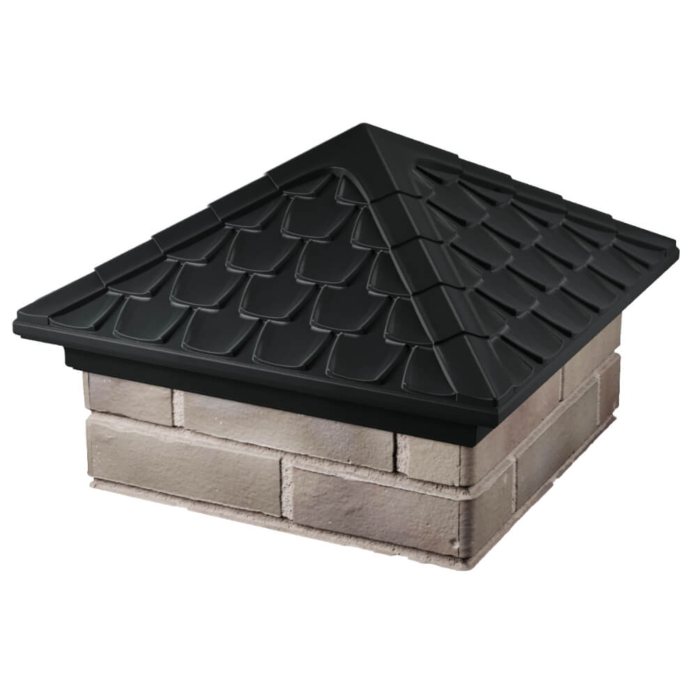 Колпак Zking Эльбрус Черный на столб 1.5х1.5 кирпича (385х385мм) в Одинцово фото