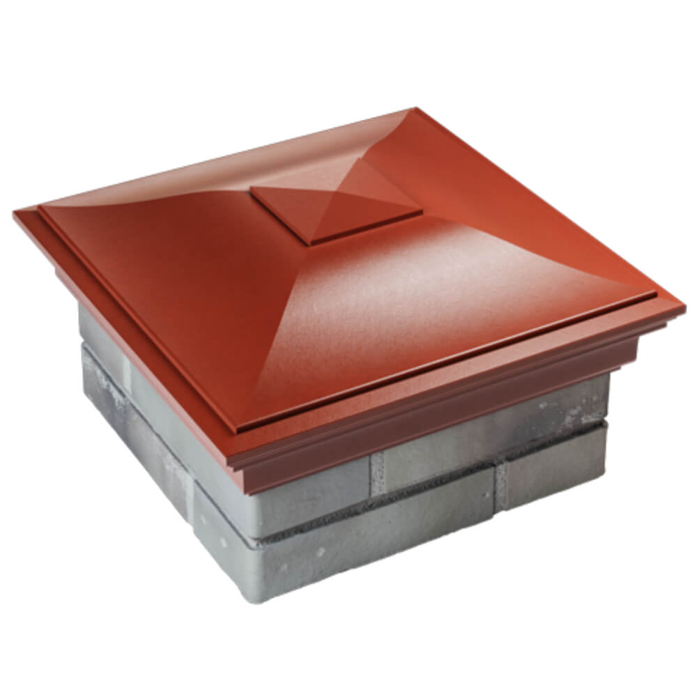 Колпак Zking Монблан Красный на столб 1.5х1.5 кирпича (385х385мм) в Одинцово фото