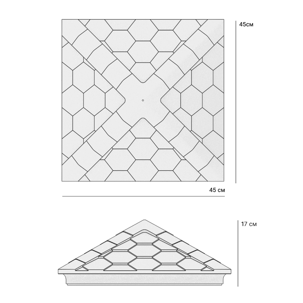 Колпак Zking Эверест Бежевый на столб 1.5х1.5 кирпича (390х390мм) в Одинцово фото
