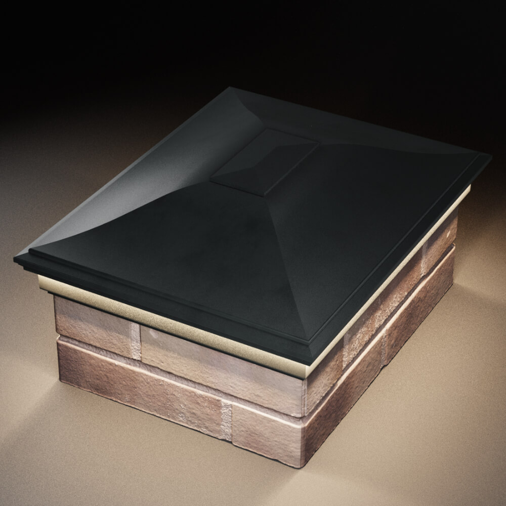 Колпак Zking Монблан Черный на столб 2х1.5 кирпича (515х385мм) c подсветкой в Одинцово фото