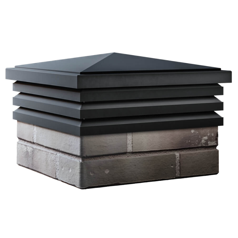 Колпак Zking Бона ХайТек Черный на столб 1.5х1.5 кирпича (385х385мм) в Одинцово фото