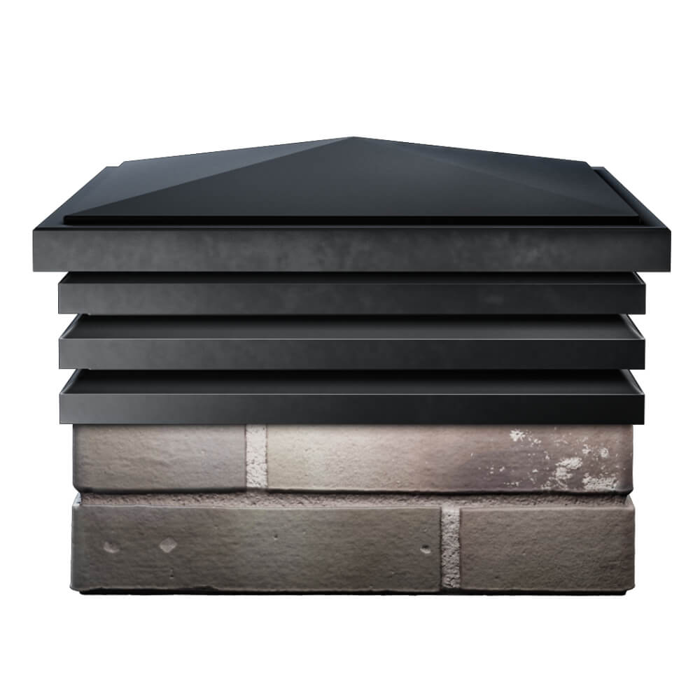 Колпак Zking Бона ХайТек Черный на столб 1.5х1.5 кирпича (385х385мм) Одинцово фото