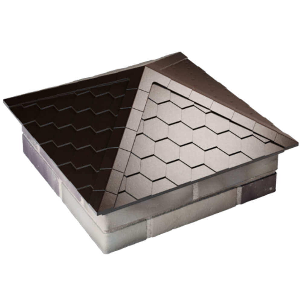 Колпак Zking Эверест Коричневый на столб 2х2 кирпича (535х535мм) Одинцово фото