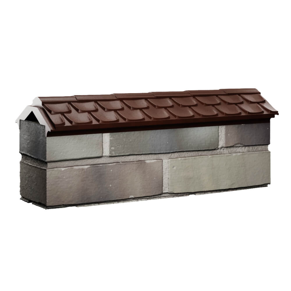 Парапет Zking Эльбрус Коричневый с посадкой на 0.5 кирпича (130мм) Одинцово фото