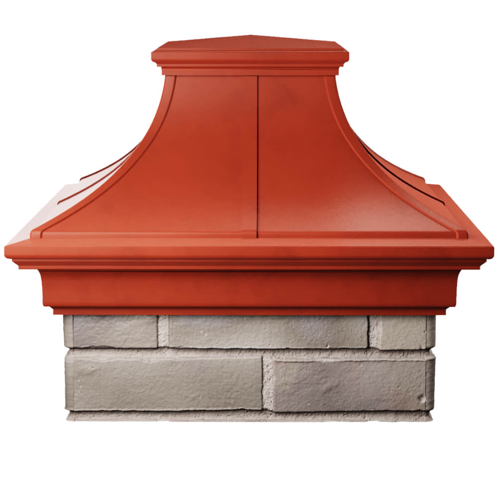 Колпак Zking Монблан Премиум Красный на столб 1.5х1.5 кирпича (385х385мм) Одинцово фото