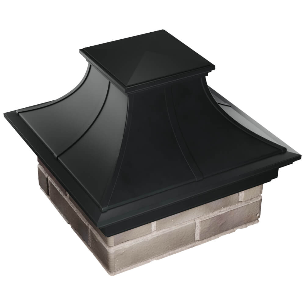 Колпак Zking Монблан Премиум Черный на столб 1.5х1.5 кирпича (385х385мм) в Одинцово фото