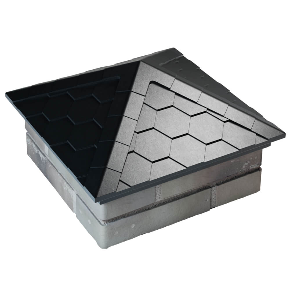 Колпак Zking Эверест Черный на столб 1.5х1.5 кирпича (390х390мм) в Одинцово фото