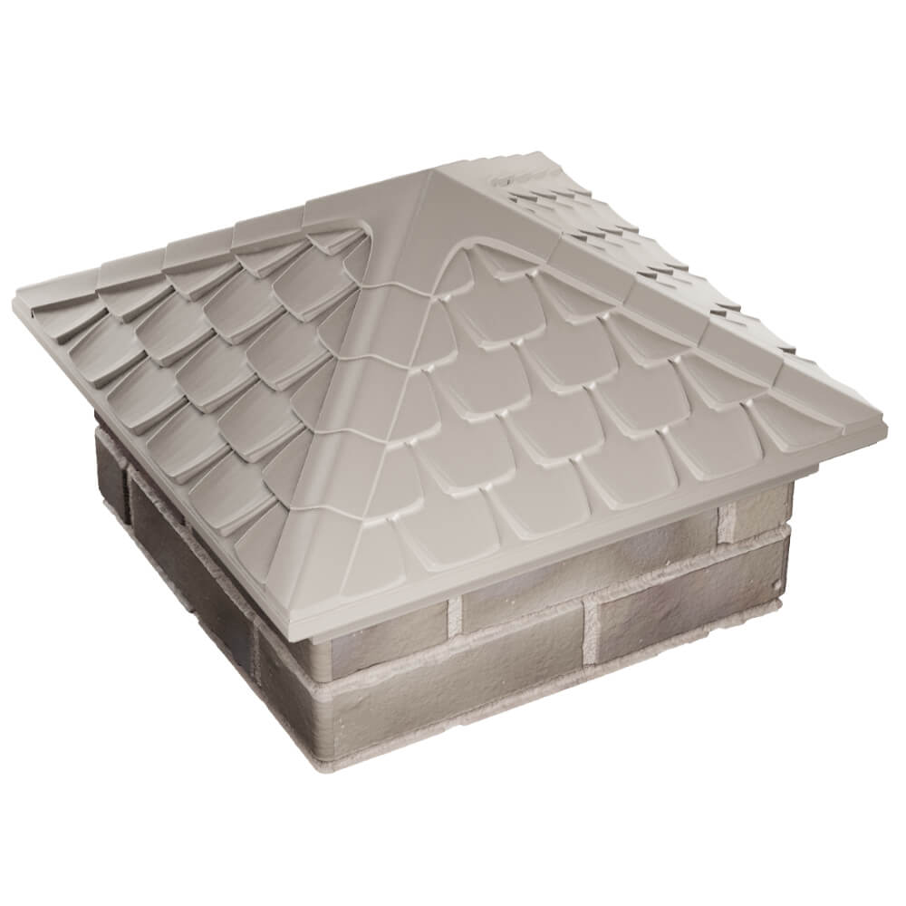 Колпак Zking Эльбрус Бежевый на столб 1.5х1.5 кирпича (385х385мм) в Одинцово фото