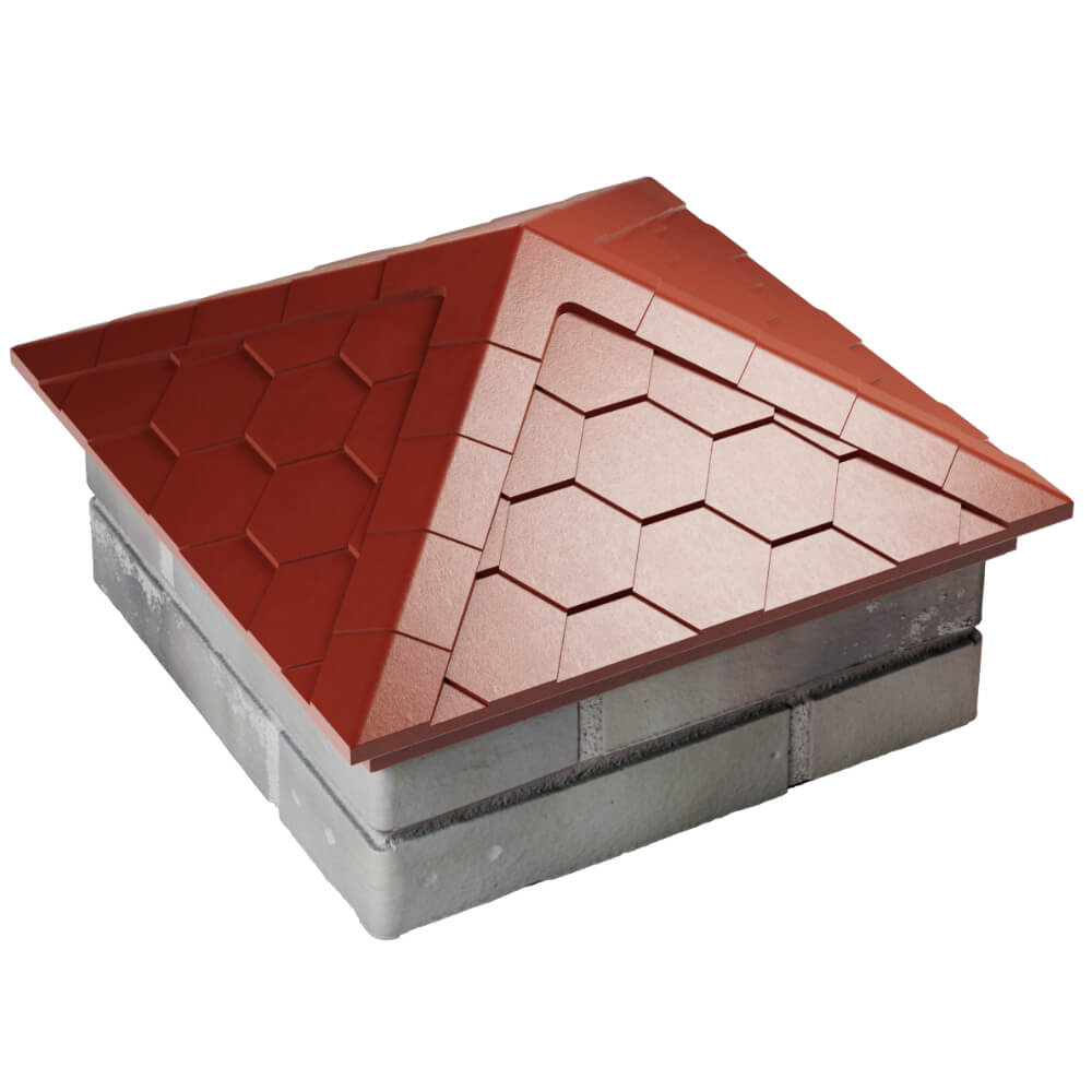 Колпак Zking Эверест Красный на столб 1.5х1.5 кирпича (390х390мм) в Одинцово фото