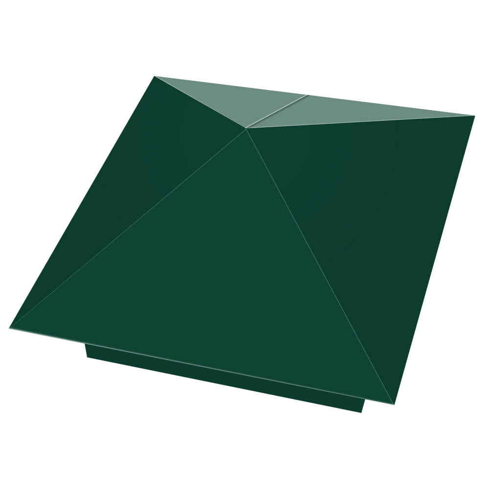 Колпак металлический 390х390мм RAL6005 Зеленый Мох заборный Одинцово фото