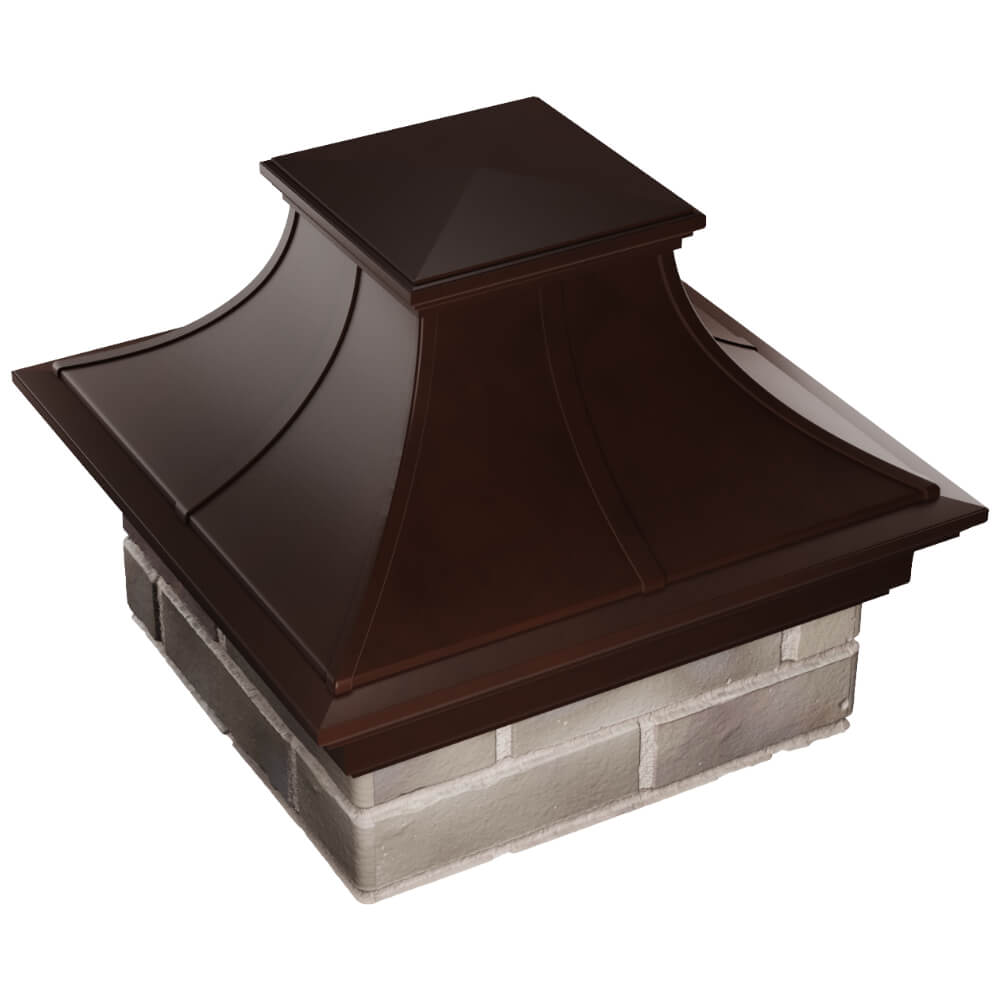 Колпак Zking Монблан Премиум Коричневый на столб 1.5х1.5 кирпича (385х385мм) в Одинцово фото