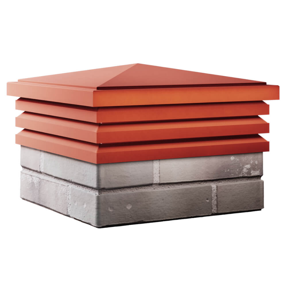 Колпак Zking Бона ХайТек Красный на столб 1.5х1.5 кирпича (385х385мм) в Одинцово фото