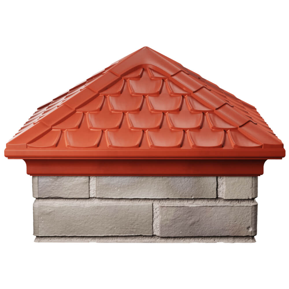 Колпак Zking Эльбрус Красный на столб 1.5х1.5 кирпича (385х385мм) Одинцово фото