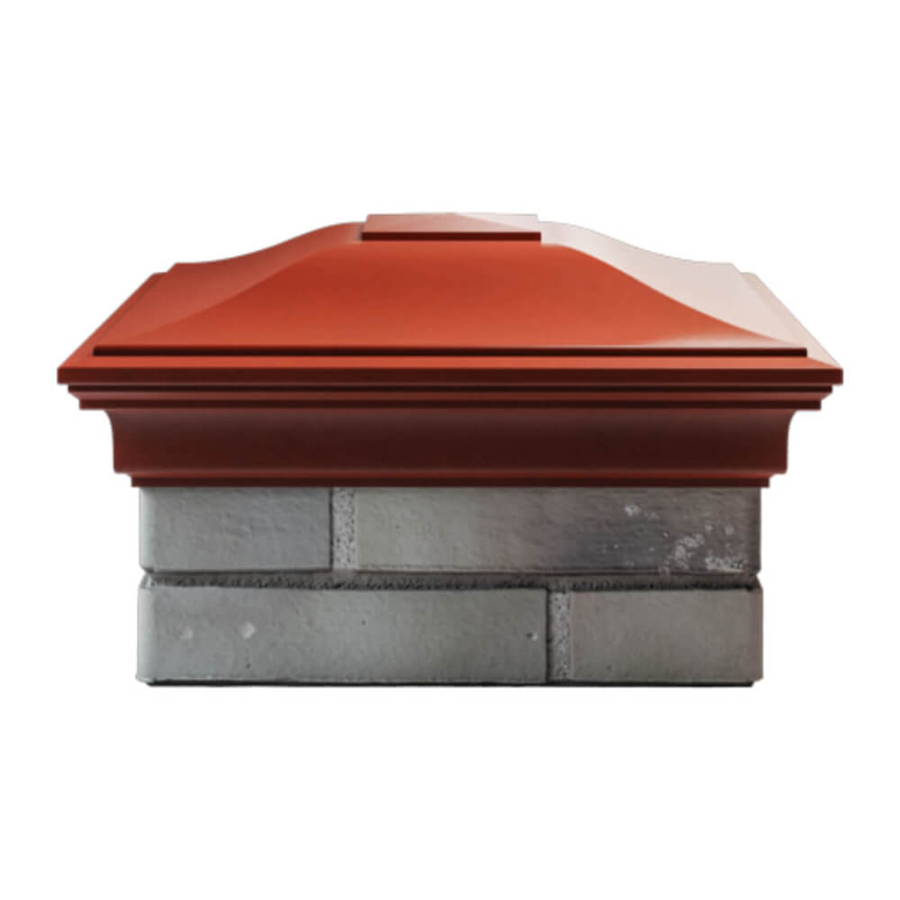 Колпак Zking Монблан Красный на столб 1.5х1.5 еврокирпича 0.7НФ (355х355мм) Одинцово фото