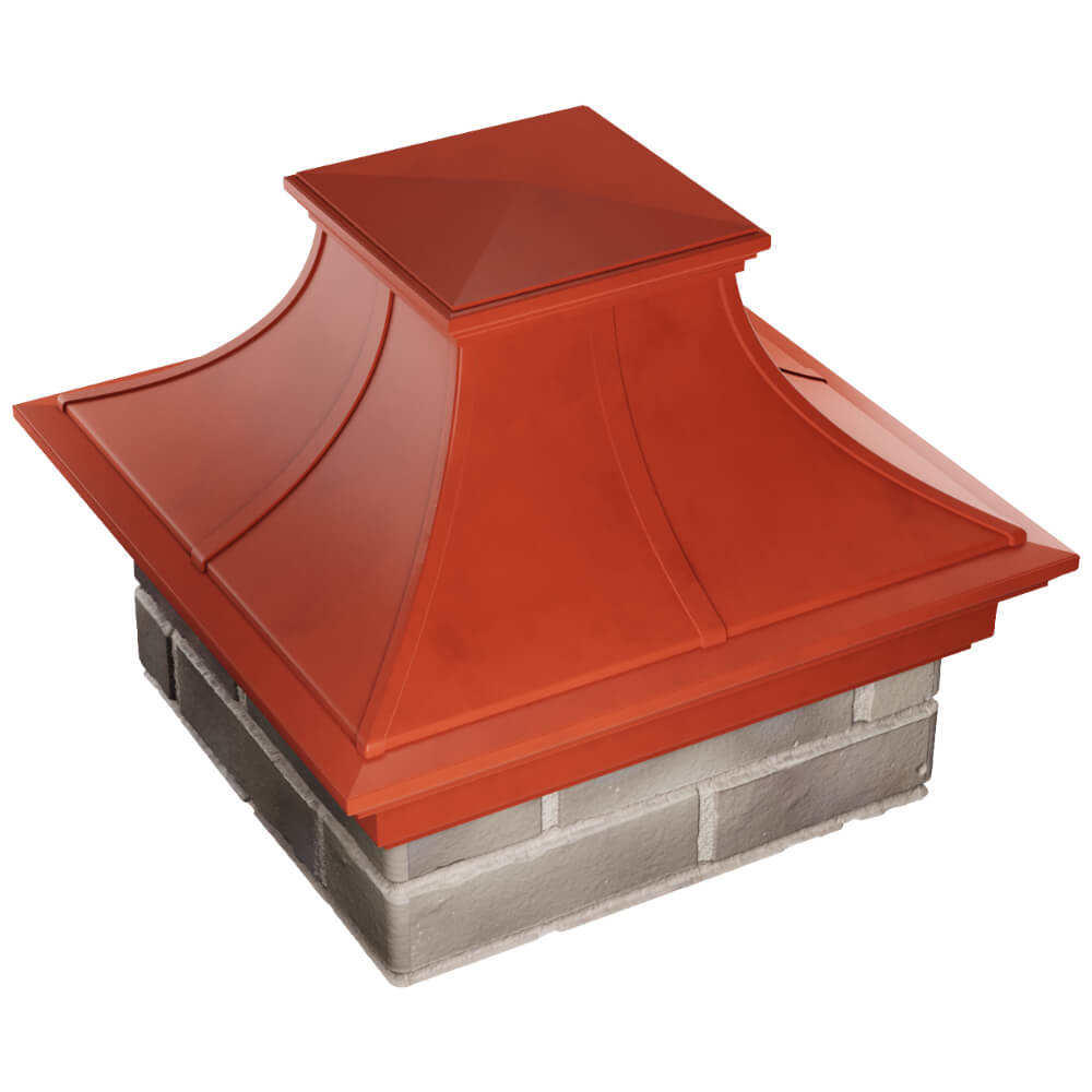 Колпак Zking Монблан Премиум Красный на столб 1.5х1.5 кирпича (385х385мм) в Одинцово фото