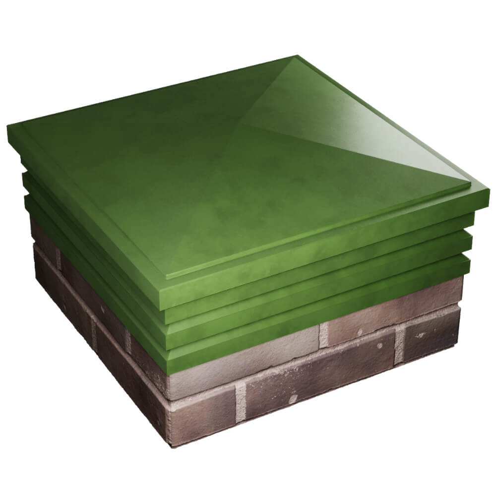 Колпак Zking Бона ХайТек Зеленый на столб 2х2 кирпича (513х513мм) в Одинцово фото