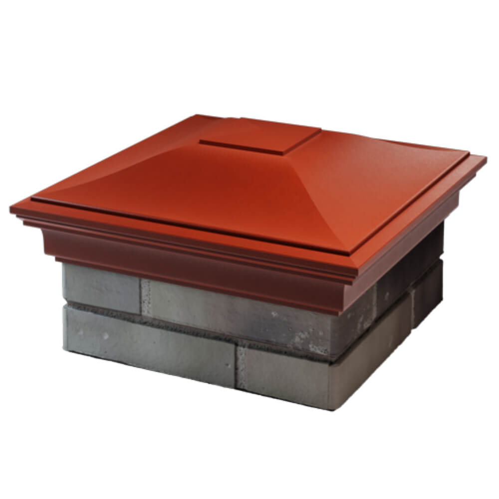 Колпак Zking Монблан Красный на столб 1.5х1.5 кирпича (385х385мм) в Одинцово фото