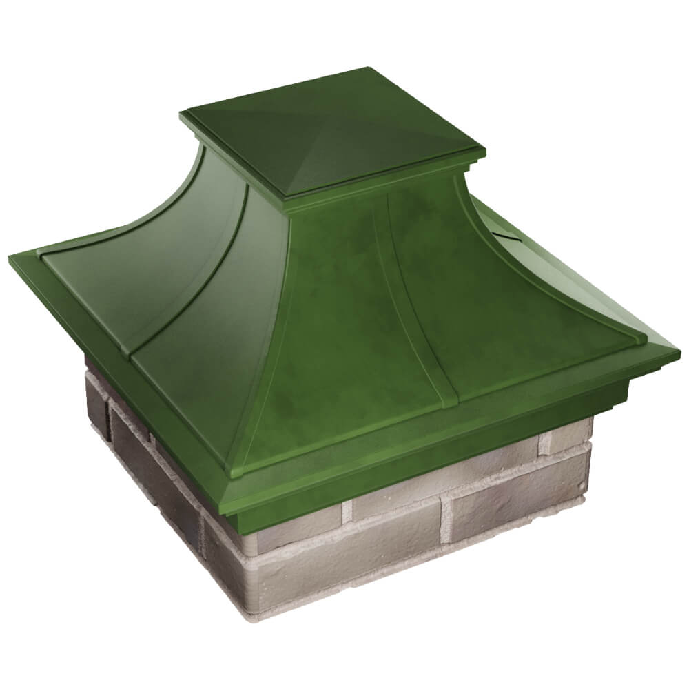 Колпак Zking Монблан Премиум Зеленый на столб 1.5х1.5 кирпича (385х385мм) в Одинцово фото