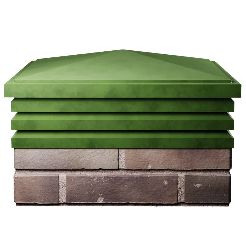 Колпак Zking Бона ХайТек Зеленый на столб 2х2 кирпича (513х513мм) Одинцово фото