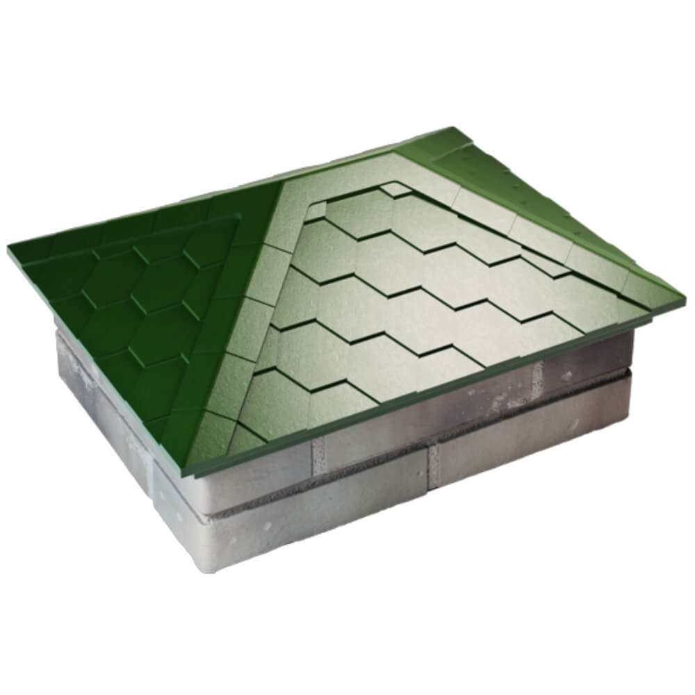 Колпак Zking Эверест Зеленый на столб 2х1.5 кирпича (520х390мм) Одинцово фото