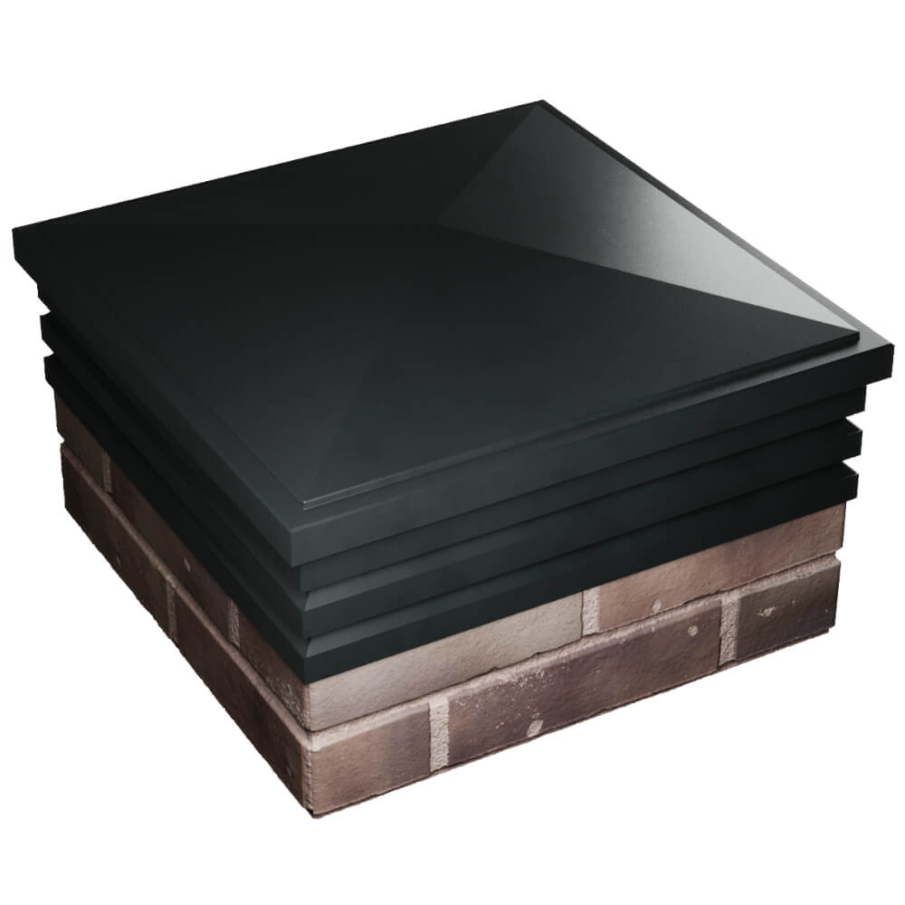 Колпак Zking Бона ХайТек Черный на столб 2х2 кирпича (513х513мм) в Одинцово фото