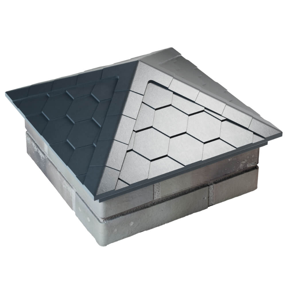 Колпак Zking Эверест Серый на столб 1.5х1.5 кирпича (390х390мм) в Одинцово фото