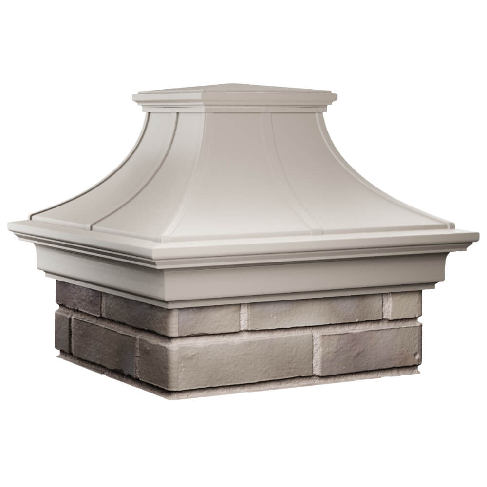 Колпак Zking Монблан Премиум Бежевый на столб 1.5х1.5 кирпича (385х385мм) в Одинцово фото