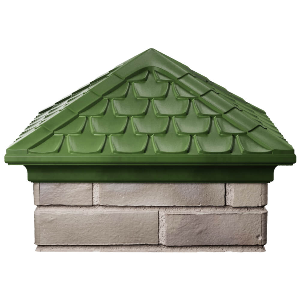 Колпак Zking Эльбрус Зеленый на столб 1.5х1.5 кирпича (385х385мм) Одинцово фото
