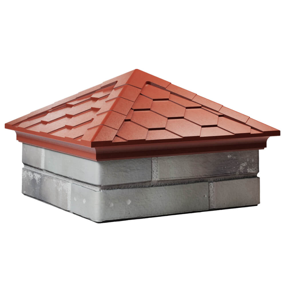 Колпак Zking Эверест Красный на столб 1.5х1.5 кирпича (390х390мм) в Одинцово фото