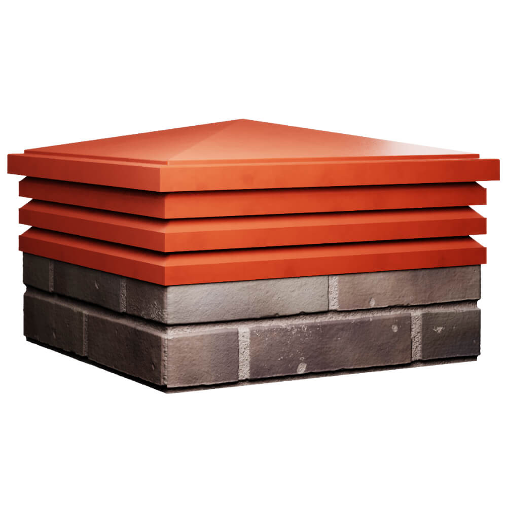 Колпак Zking Бона ХайТек Красный на столб 2х2 кирпича (513х513мм) в Одинцово фото