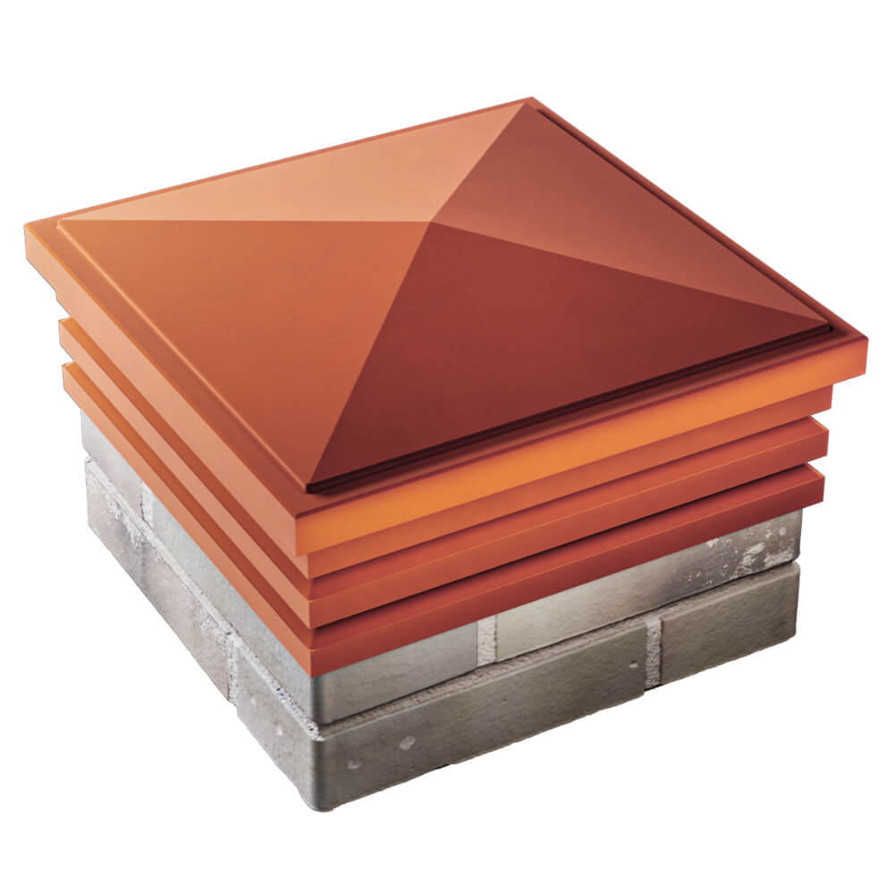 Колпак Zking Бона ХайТек Красный на столб 1.5х1.5 кирпича (385х385мм) в Одинцово фото