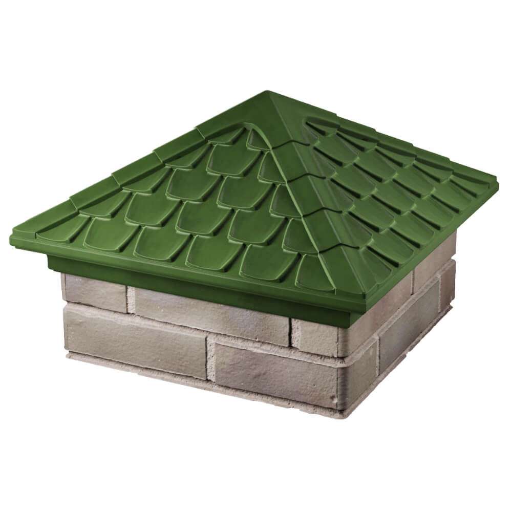 Колпак Zking Эльбрус Зеленый на столб 1.5х1.5 кирпича (385х385мм) в Одинцово фото