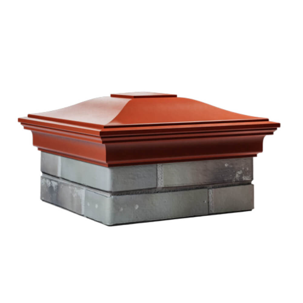 Колпак Zking Монблан Красный на столб 1.5х1.5 еврокирпича 0.7НФ (355х355мм) в Одинцово фото