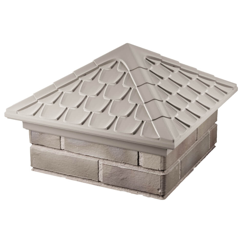 Колпак Zking Эльбрус Бежевый на столб 1.5х1.5 кирпича (385х385мм) в Одинцово фото