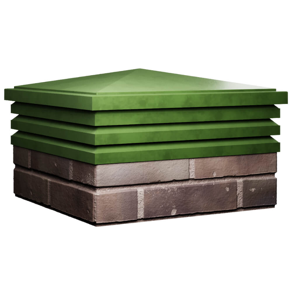 Колпак Zking Бона ХайТек Зеленый на столб 2х2 кирпича (513х513мм) в Одинцово фото