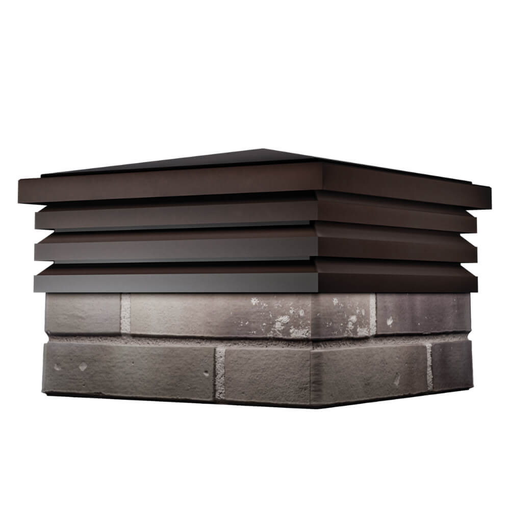 Колпак Zking Бона ХайТек Коричневый на столб 1.5х1.5 кирпича (385х385мм) в Одинцово фото