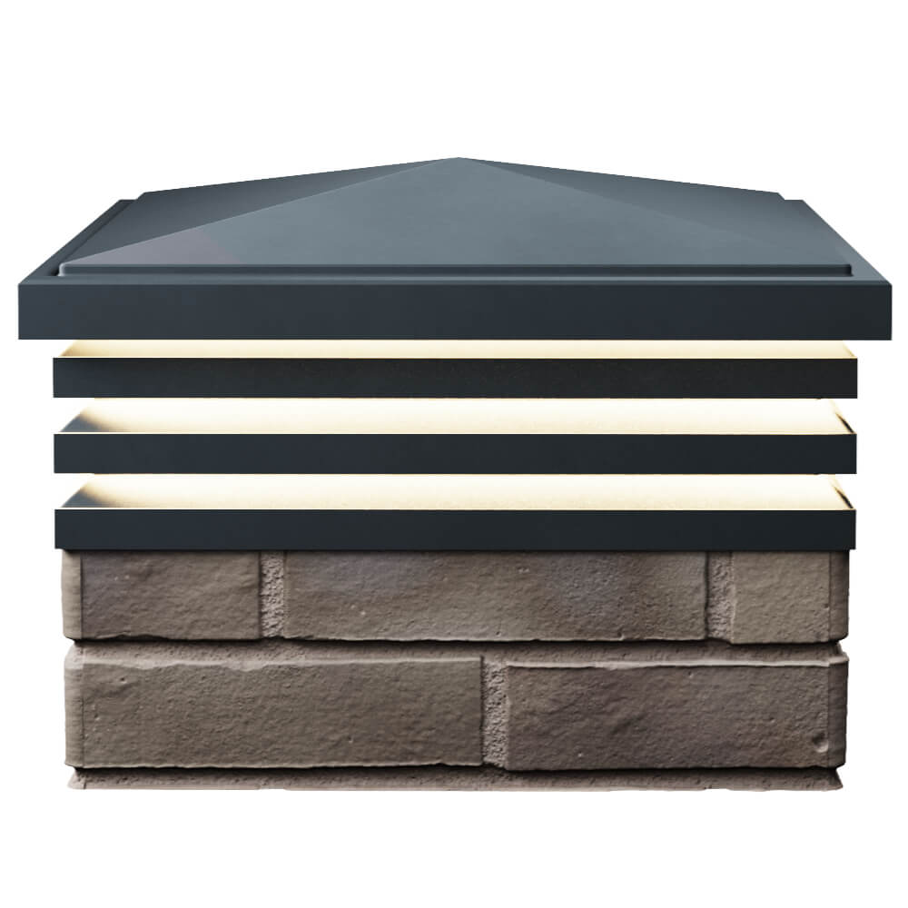 Колпак Zking Бона ХайТек Серый на столб 1.5х1.5 кирпича (385х385мм) с подсветкой в Одинцово фото